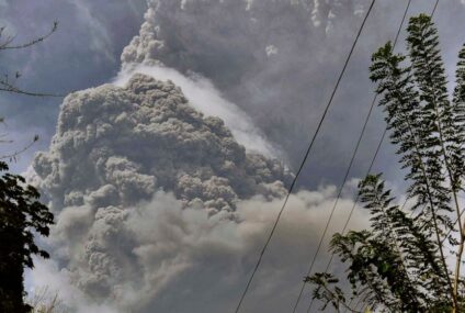 Mass evacuation at St Vincent Island after a volcanic eruption